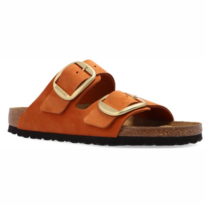 Sandale Birkenstock Arizona Nubuck Big Buckle Pecan Narrow Damen