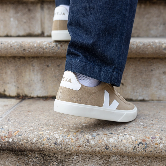 Veja Women S Campo Suede Dune White Sneaker District