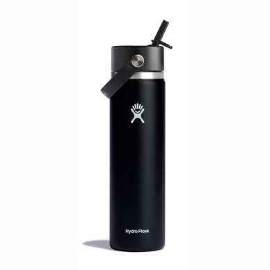 Bouteille Isotherme Hydro Flask Wide Mouth Flex Straw Cap Black 709 Ml