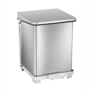 Industriële Pedaalemmer Mat Zilver RVS 27L