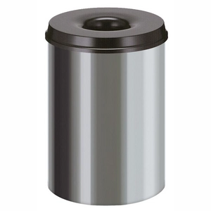 Vlamdovende Papierbak Zilver RVS-Zwart 30L