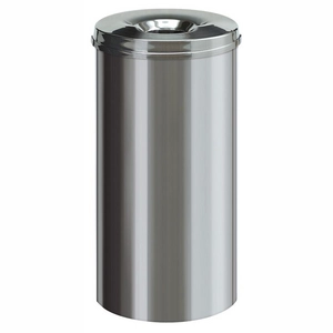 Vlamdovende Papierbak Zilver RVS 50L