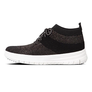 FitFlop Uberknit Slip-On High Top Black Bronze Metall-Schoenmaat 36
