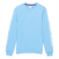T-shirt à Manches Longues Herschel Supply Co. Men's Long Sleeve Tee Sleeve Print Alaskan Blue White