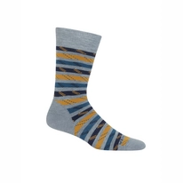 Sokken Icebreaker Womens Lifestyle Medium Crew Rope Twist Twister Heather Prussian Blue Ginger