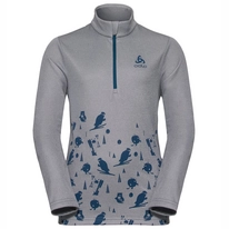 Skipullover Odlo Midlayer 1/2 Zip Carve Light Odlo Concrete Grey Melange Placed Print Fw18 Kinder