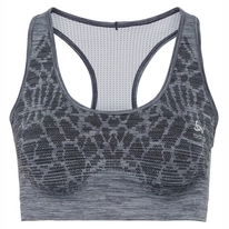 Sport BH Odlo Women Sports Bra Blackcomb Seamless Medium Diving Navy Odlo Silver Grey