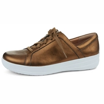 FitFlop F-Sporty II Lace Up Sneakers - Iridescent Leather Bronze Iridescent-Schoenmaat 41