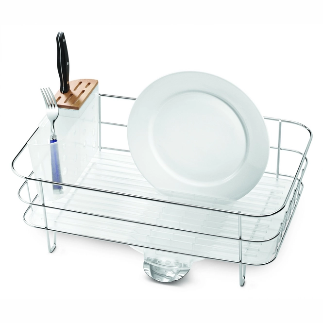Support à Vaiselle Simplehuman Wire Frame Slim Transparant