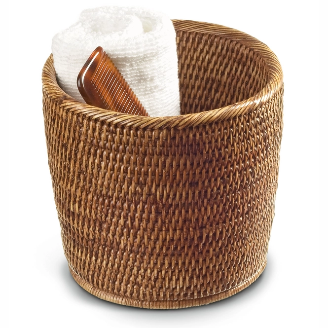 Storage Basket Decor Walther Basket Round Rattan Dark Etrias Brands