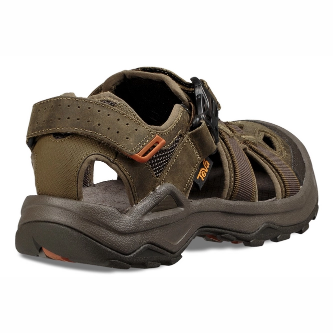 Sandals Teva Men Omnium 2 Leather Dark Olive | Outdoorsupply.co.uk