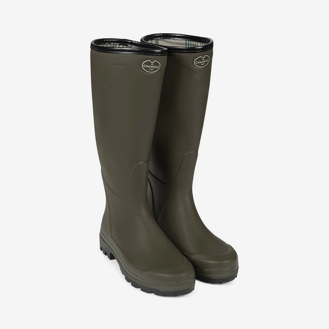 Bottes Le Chameau Taille 48 – Bottes De Pluie Homme Vertes, En Caoutchouc