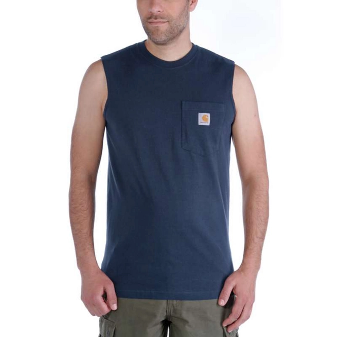 Tanktop Carhartt Men Workwearear Pocket Sleeveless TShirt Navy