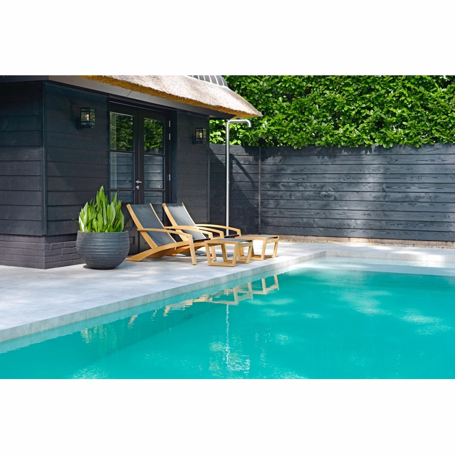 Loungestoel Borek Luxx Relaxfauteuil Teak/Eden Batyline Shadow | Etrias.nl