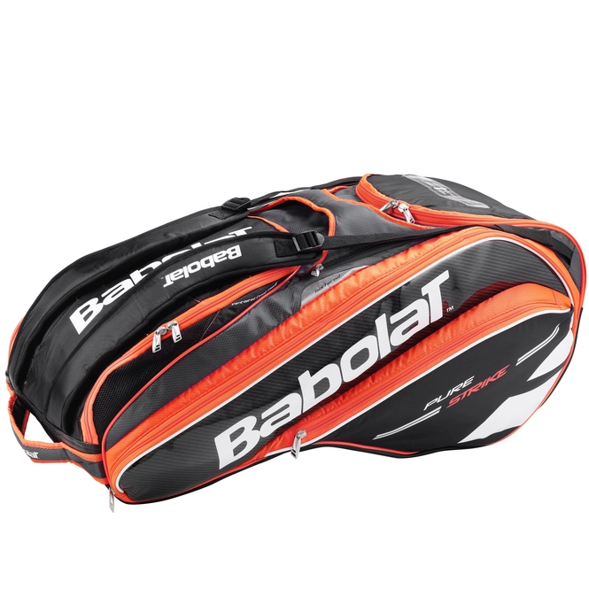 Sac de Tennis Babolat RH X 12 Pure Strike Noir Rouge Fluo