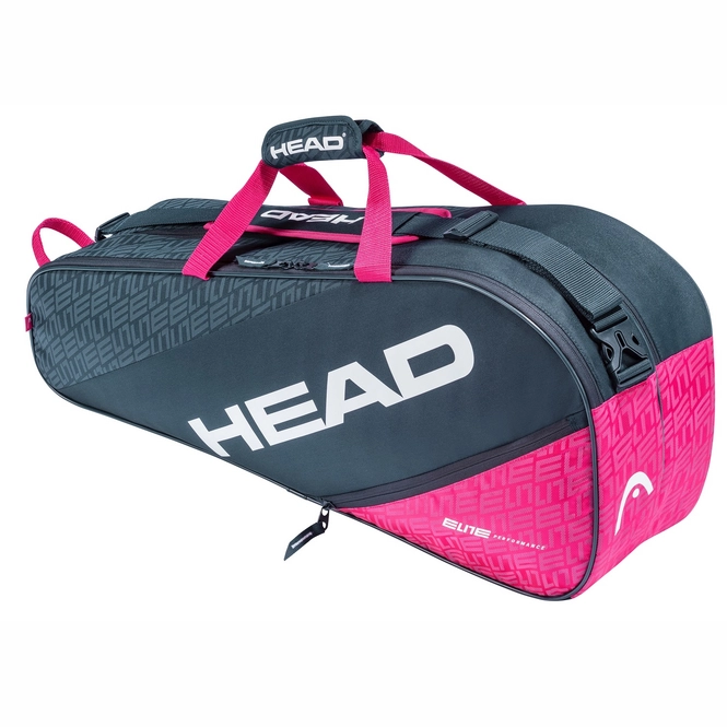 Tennis Bag HEAD Elite 6R Combi Anthracite Pink | Tennisplanet.co.uk