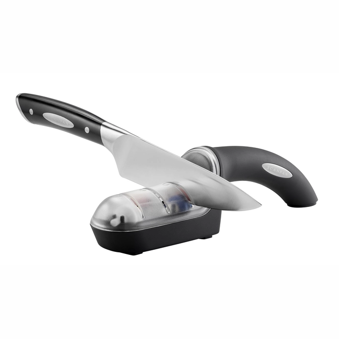 Aiguiseur à Couteaux Et Ciseaux Westmark - 3 Encoches, Poignée Ergonomique, Meules Spéciales - 18,3 Cm Blanc - 7