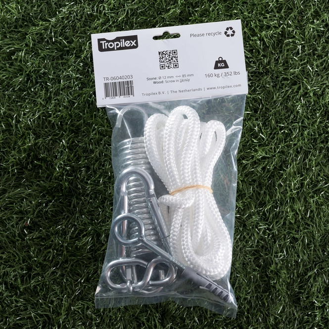 Ensemble de Fixation Fauteuil Suspendu Tropilex Complete Blanc Coussin de Jardin