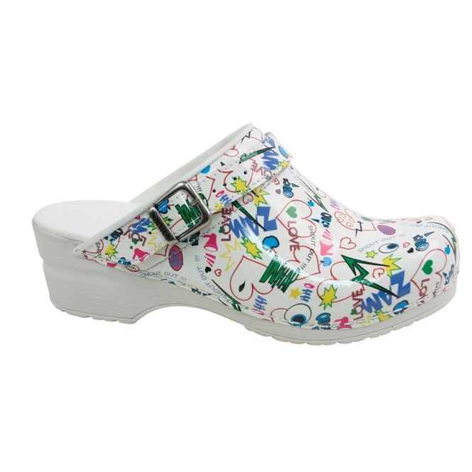 Sabot Médical Sanita Flex 38 Shout Out Blanc Sabotexpert