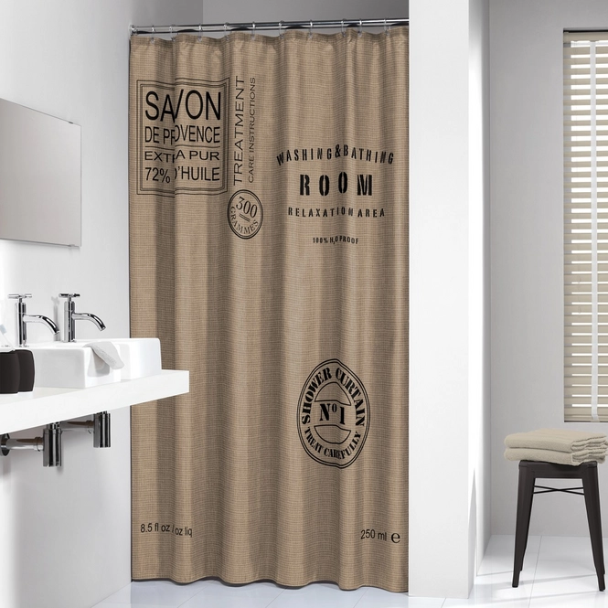 Douchegordijn Sealskin Savon De Provence Polyester Bruin (180 x 200 cm