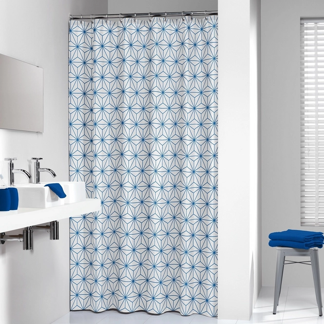 Douchegordijn Sealskin Triangles Blauw Badkamerstore