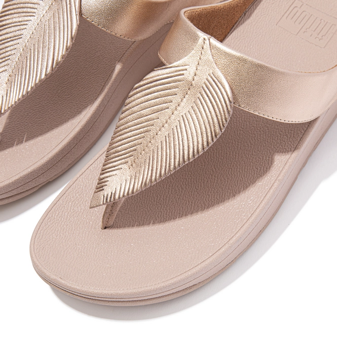 fitflop sola leather slides rose gold