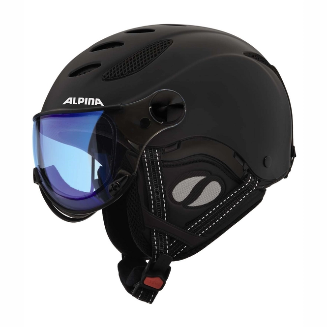 Ski Helmet Alpina Jump JV VHM Black Matte Varioflex Mirro