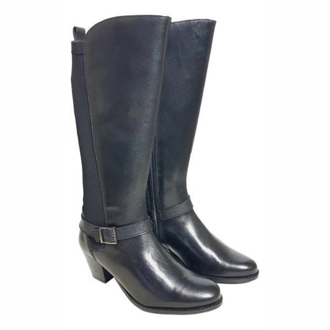 Boots Custom Made Jaipur Black Calf Size 40 cm Widecalfbootsstore