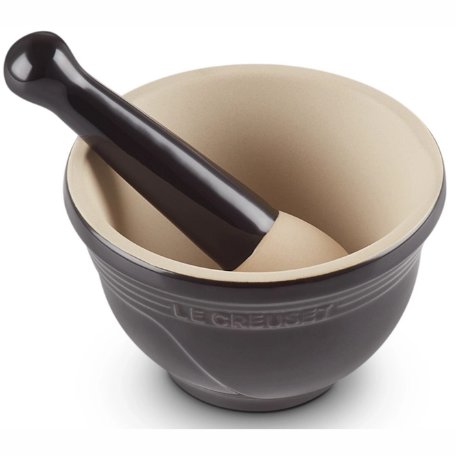 Mortar & Pestle Le Creuset Earthenware Ebony Black 11.5 cm (0.3L