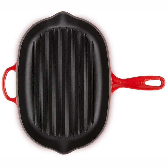 Grill pan 'Le Creuset' Oval Cherry red 32 cm Cookwarestore