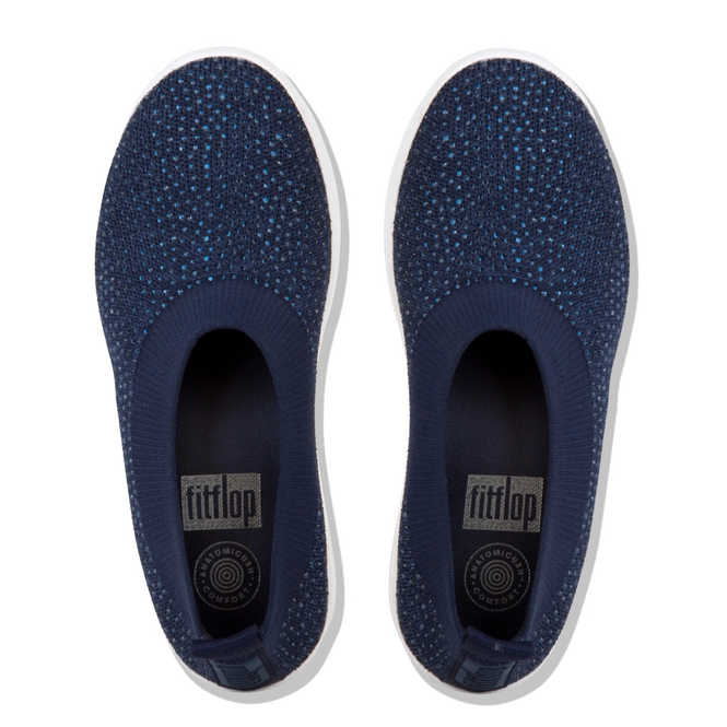 fitflop uberknit crystal ballerinas