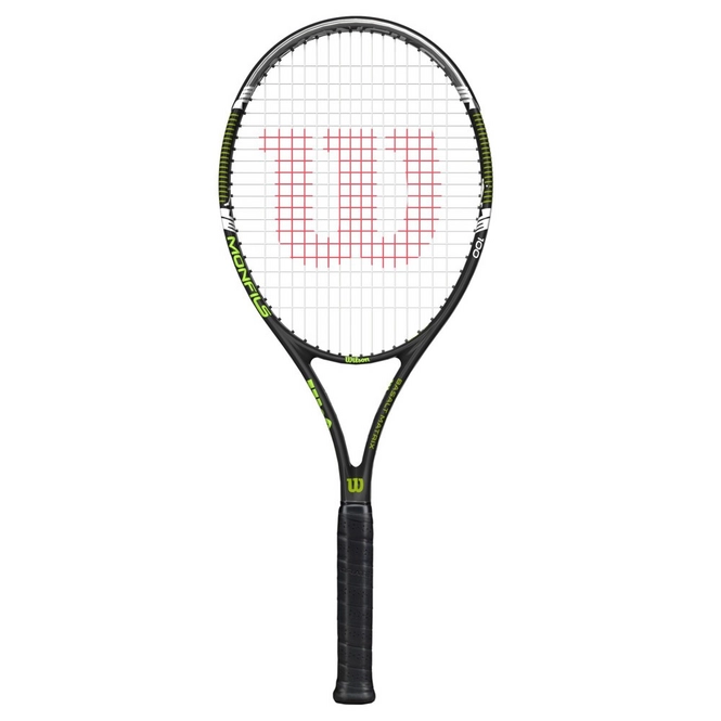 Tennis Racket Wilson Monfils 100 Black Green (Strung) | Tennisplanet.co.uk