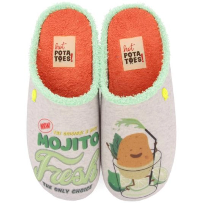 HOT POTATOES NOVIGRAD, pantoffels voor dames, grijs, maat 37