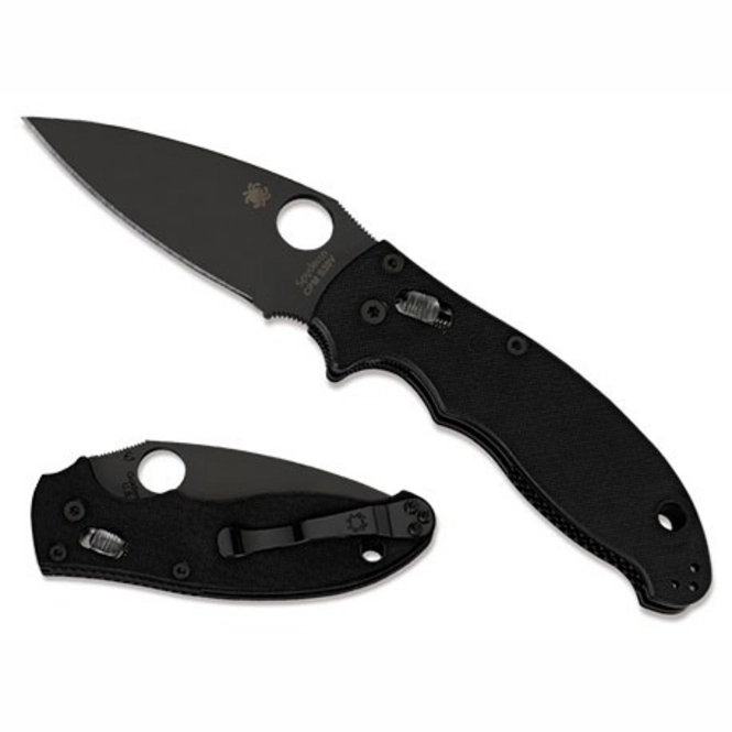 Folding Knife Manix II PE Black Ball Bearing Lock Spyderco