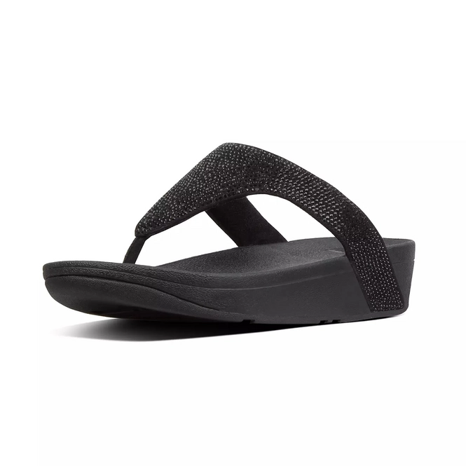 Fitflop Lottie Shimmercrystal Toe Post Black Etrias Nl