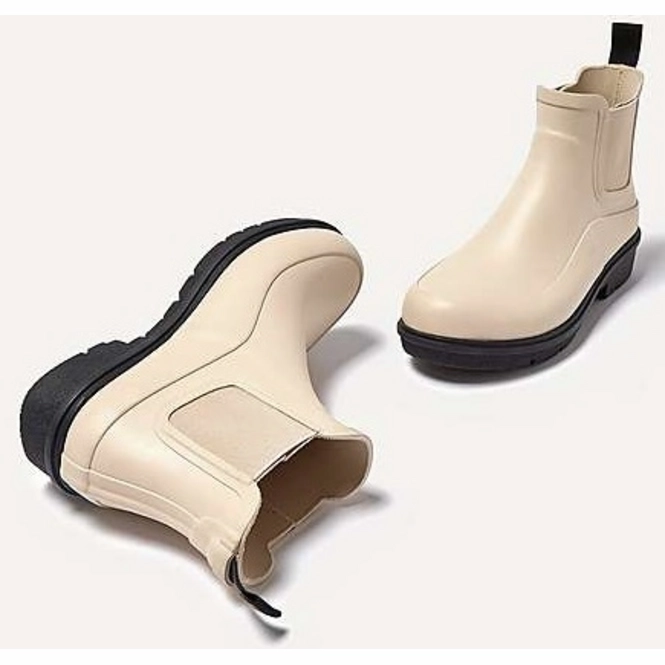 FitFlop Women Wonderwelly ContrastSole Chelsea Boots Cream Mix