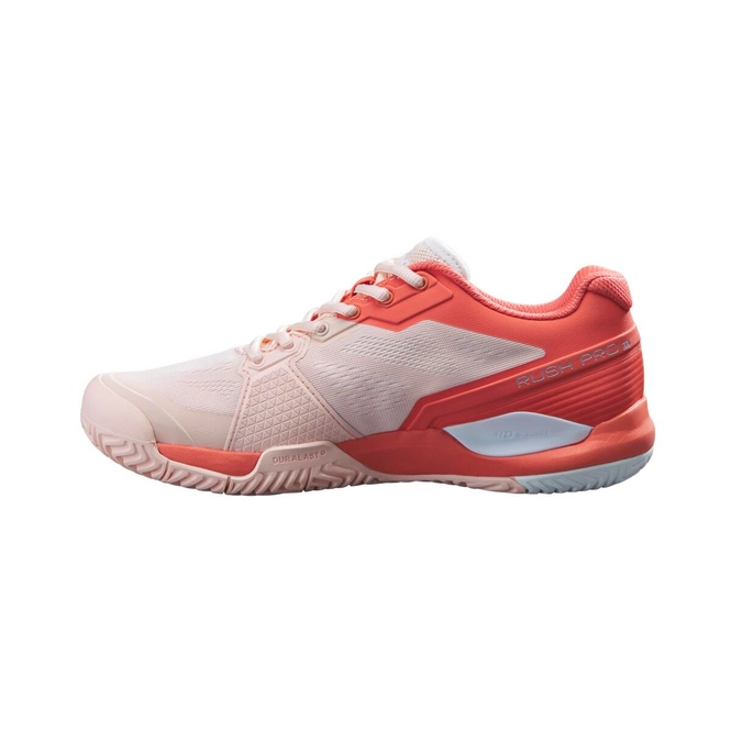 Tennis Shoes Wilson Women Rush Pro 3.5 Tropical Peach Hot Coral White