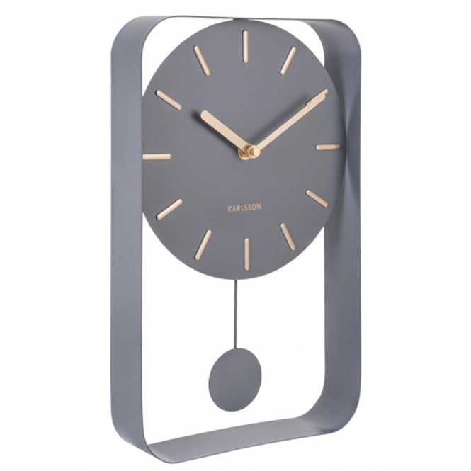 Uhr Karlsson Pendulum Charm Small Steel Grey 32,5 x 20 cm Etrias.de