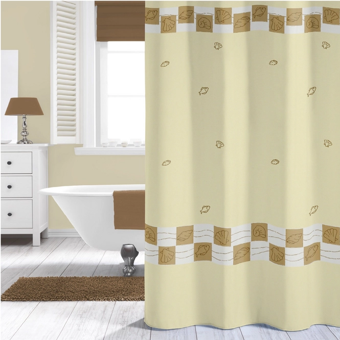 Douchegordijn Sealskin Guadeloupe Beige Badkamerstore