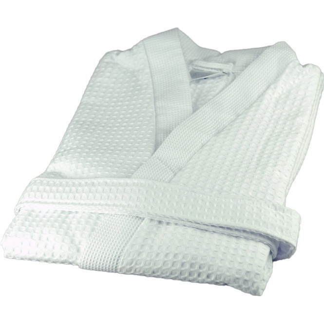 Peignoir Sensei Nid d'abeille Blanc Uni | Doucheetbain