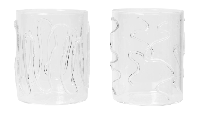 Wasserglas Ferm Living Doodle Tall Clear Doodle 350 ml (2er-Set ...