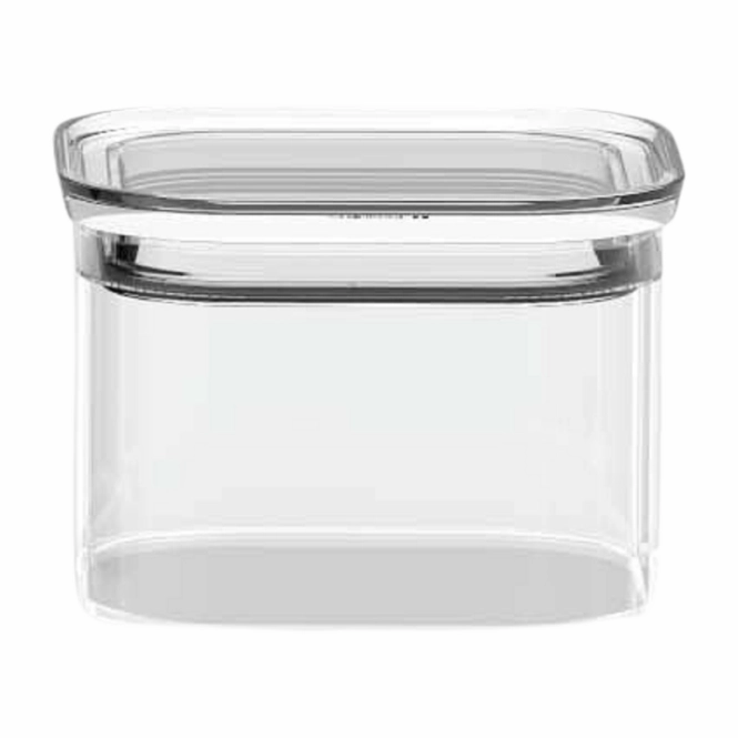 Pebbly - Boîte de conservation en verre avec valve rectangulaire 1 lt