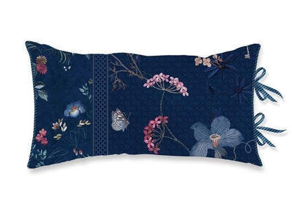 Pip Studio Tokyo Bouquet Sierkussen 35 x 60 cm - Donkerblauw