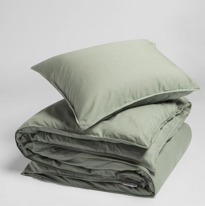 Yumeko overtrekset gewassen katoen satijn green 140x220 + 1 | 60x70