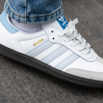 adidas Samba OG Cloud White / Halo Blue / Gum5 | Sneaker District COM