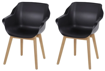 Hartman Sophie Studio Teak Tuinstoel - Set van 2 - Zwart