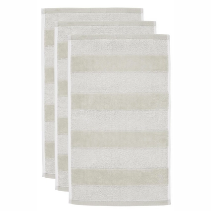 Beddinghouse Sheer Stripe Gastendoek 30 x 50 cm - Zand - Set van 3