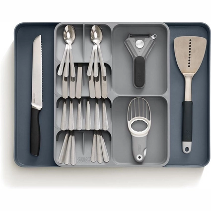 3---Bestekorganiser Joseph Joseph DrawerStore Uitschuifbaar Grijs 3