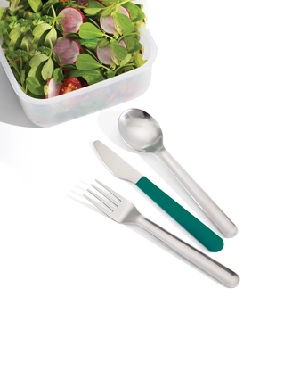 Bestekset Joseph Joseph Go Eat Compact RVS Teal