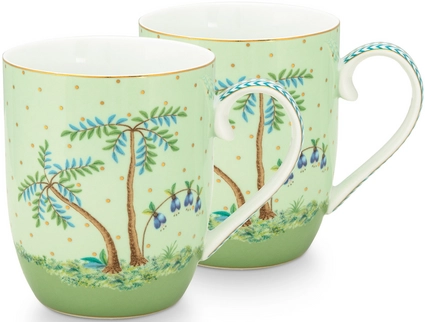 Pip Studio Jolie Gold Dots Beker Small - Set van 2 - Groen